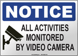 Notice: All Activities Monitored By Video Camera