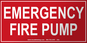 Emergency Fire Pump 3" x 6" Vinyl Sticker