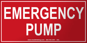Emergency Pump 3" x 6" Vinyl Sticker