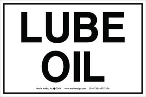Lube Oil 4" x 6" Vinyl Sticker