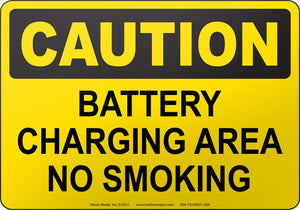 Caution: Battery Charging Area No Smoking