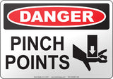 Danger: Pinch Points English Sign