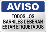 Notice: Label All Drums Spanish Sign