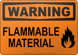 Warning: Flammable Material English Sign