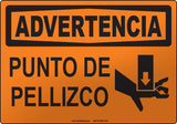 Warning: Pinch Points Spanish Sign