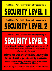 Security Level 1, 2 & 3 Signs - 8.5" x 11" Card Stock (indoor use only)