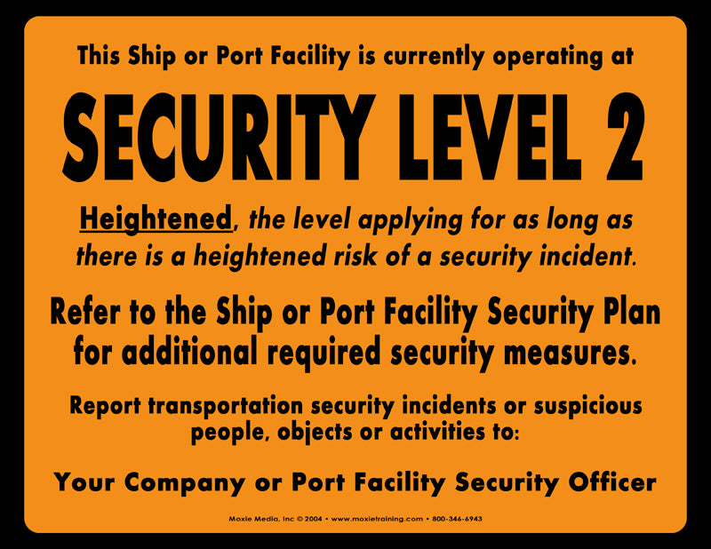 Security Level 1, 2 & 3 Signs - 8.5