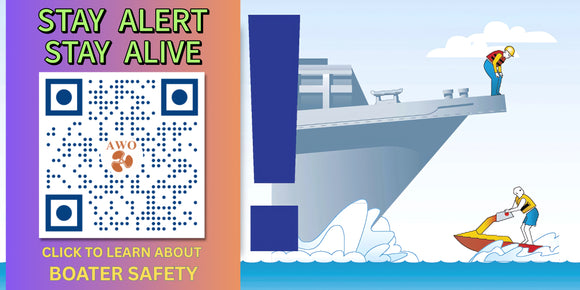“Stay Alert, Stay Alive” Sticker – Jet Ski & Commercial Vessel Caution