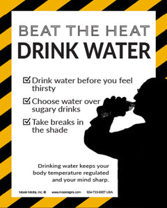 Drink Water: Beat the Heat 18"x24" Workplace Safety Poster