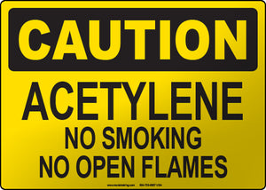 Caution: Acetylene No Smoking No Open Flames