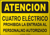 Caution: Electrical Room Unauthorized Personnel Keep Out Spanish Sign