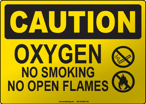 Caution: Oxygen No Smoking No Open Flames