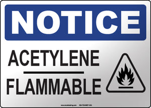 Notice: Acetylene Flammable
