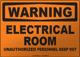 Warning: Electrical Room Unauthorized Personnel Keep Out English Sign