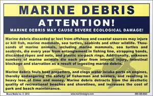Marine Debris:Severe Ecological Damage 5" x 8" Vinyl Sticker