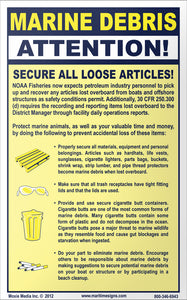 Marine Debris: Secure Loose Articles 5" x 8" Vinyl Sticker