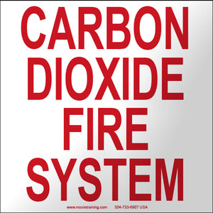 Carbon Dioxide Fire System 10" x 10" Vinyl Sticker