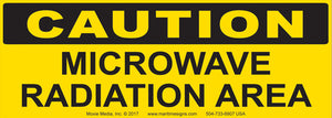 Caution: Microwave Radiation 2.5" x 7" Vinyl Sticker