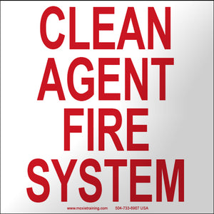 Clean Agent Fire System 10" x 10" Vinyl Sticker