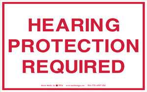 Hearing Protection Required 5" x 8" Vinyl Sticker