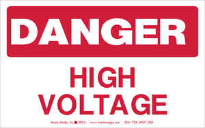 Danger: High Voltage 3.75" x 6" Vinyl Sticker