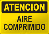 Caution: Compressed Air Spanish Sign
