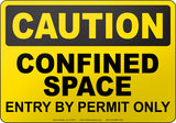 Caution: Confined Space Entry By Permit Only English Sign
