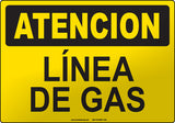 Caution: Gas Line Spanish Sign