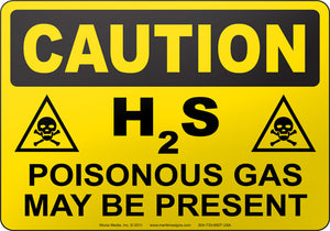 Caution: H2S Poisonous Gas May Be Present
