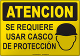 Caution: Hard Hat Required Spanish Sign