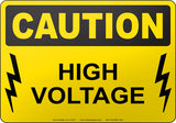 Caution: High Voltage English Sign