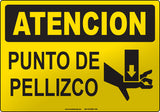 Caution: Pinch Points Spanish Sign