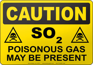 Caution: SO2 Poisonous Gas May Be Present