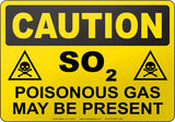 Caution: SO2 Poisonous Gas May Be Present English Sign