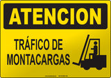 Caution: Forklift Traffic Spanish Sign