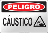 Danger: Caustic Spanish Sign