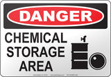 Danger: Chemical Storage Area English Sign