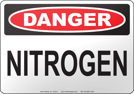 Danger: Nitrogen English Sign