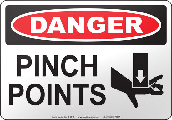 Danger: Pinch Points English Sign