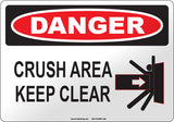 Danger: Crush Area Keep Clear English Sign