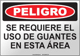 Danger: Gloves Required SpanishSign