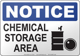 Notice: Chemical Storage Area English Sign