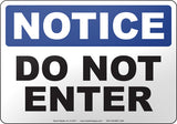 Notice: Do Not Enter English Sign