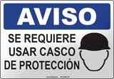 Notice: Hard Hat Required Spanish Sign