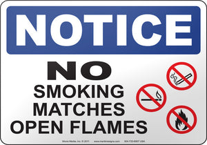 Notice: No Smoking Matches Open Flames