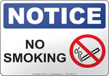 Notice: No Smoking English Sign