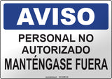 Notice: Unauthorized Personnel Keep Out Spanish Sign