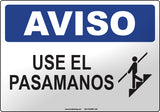 Notice: Use Handrail Spanish Sign