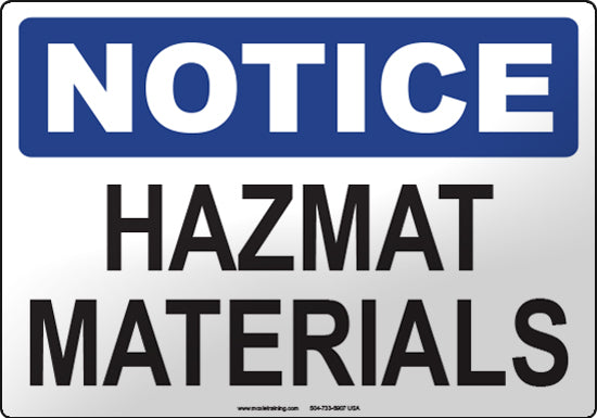 Notice: HAZMAT Materials