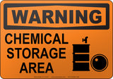 Warning: Chemical Storage Area English Sign
